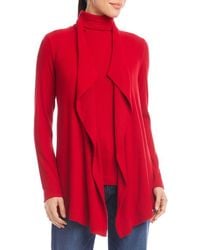 Karen Kane - Rib Draped Open Front Cardigan - Lyst