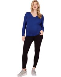 Motherhood Maternity - V-Neck Side-Ruched Maternity Long Sleeve Tee - Lyst