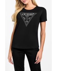 Guess - Krystal Triangle Embellished Graphic T-Shirt - Lyst