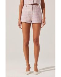 Astr - Wynn High Waist Tweed Shorts - Lyst
