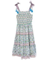 Alicia Bell - Odette Smocked Cotton & Silk Cover-Up Maxi Dress - Lyst