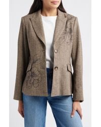Wit & Wisdom - Floral Herringbone Blazer - Lyst