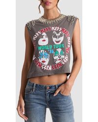 Alice + Olivia - Micah Embellished Graphic Muscle Tee - Lyst