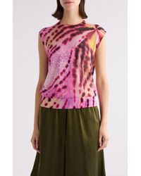 Dries Van Noten - Tamara Leopard Orchid Sleeveless Cotton Blend Sweater - Lyst