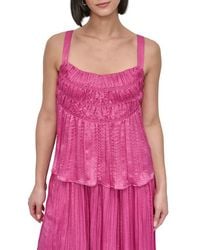 DKNY - Crushed Pleats Sleeveless Top - Lyst