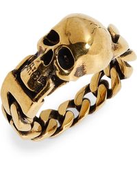 Alexander McQueen - Skull Curb Chain Ring - Lyst