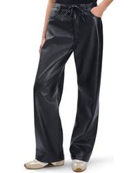 Rag & Bone - Phoebe Faux Leather Drawstring Wide Leg Pants - Lyst