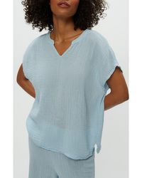 Michael Stars - Naomi Split Neck Gauze Top - Lyst