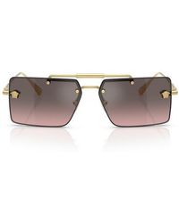 Versace - 60Mm Gradient Rectangular Sunglasses - Lyst