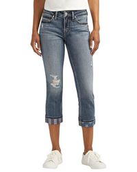 Silver Jeans Co. - Suki Americana Mid Rise Capri Jeans - Lyst