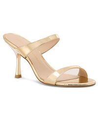 Stuart Weitzman - Nudist Metallic Slide Sandal - Lyst