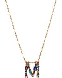 Panacea - Multicolor Crystal Initial Pendant Necklace - Lyst