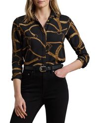 Ralph Lauren - Belting Print Classic Fit Crepe Button-Up Shirt - Lyst