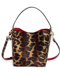 Christian Louboutin - Mini Cabachic Leopard Print Leather Bucket Bag - Lyst