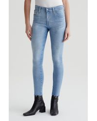 AG Jeans - Farrah Ripped High Waist Ankle Skinny Jeans - Lyst