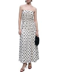 Mango - Polka Dot Ruched Maxi Sundress - Lyst