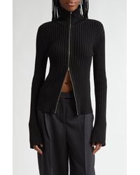 Acne Studios - Koton Zip Cotton Rib Cardigan - Lyst