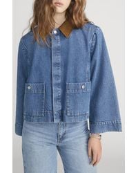 FRAME - The Crop Denim Swing Jacket - Lyst