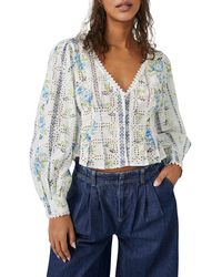 Free People - Blossom Eyelet Top - Lyst