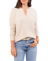 Vince Camuto - Drop Shoulder V-Neck Sweater - Lyst