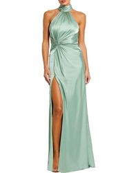 Mac Duggal - Open Back High Neck Side Ruched Gown - Lyst