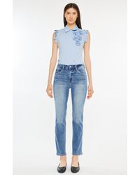 Kancan - Maddy Essentials High Rise Slim Straight Leg Jeans - Lyst