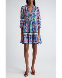 Veronica Beard - Hawken Mixed Floral Silk Minidress - Lyst