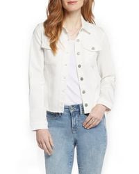 NYDJ - Fray Hem Denim Jacket - Lyst