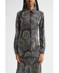 Rabanne - Firework Embellished Crepe Button-Up Shirt - Lyst