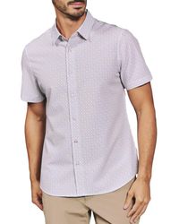 7 Diamonds - Noah Geo Print Short Sleeve Performance Button-Up Shirt - Lyst