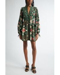 FARM Rio - Pineapple Garden Long Sleeve Button Front Minidress - Lyst
