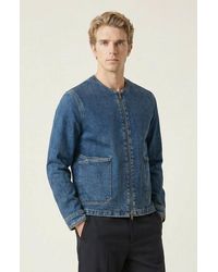 Modenaire - Denim Zip Front Patch Pocket Jacket - Lyst
