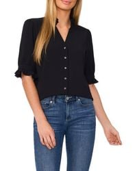 Cece - V-Neck Button-Up Shirt - Lyst