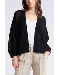 Nordstrom - Open Stitch Open Front Cotton Cardigan - Lyst