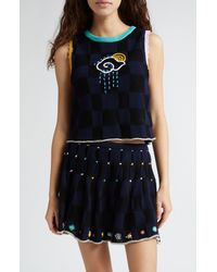YANYAN - Checkerboard Embroidered Sweater Tank - Lyst
