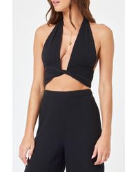 L*Space - Santos Twisted Halter Cover-up Crop Top - Lyst