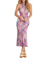 Tommy Bahama - Coastal Dreams Linen Blend Twist Neck Midi Dress - Lyst