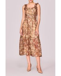 MELLODAY - Floral Ruffle Tiered Midi Dress - Lyst