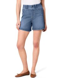 Spanx - Pull-On High Waist Mid Thigh Denim Shorts - Lyst