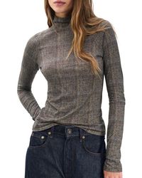 Rag & Bone - Shaw Paneled Plaid Turtleneck T-Shirt - Lyst
