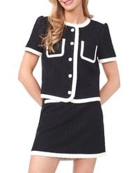 Cece - Short Sleeve Bouclé Crop Jacket - Lyst