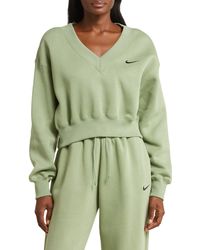 Nike - Sportswear Phoenix Fleece V-neck Crop Sweatshirt - Lyst