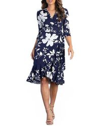 Kiyonna - Flirty Flounce Midi Wrap Dress - Lyst