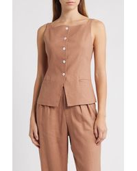 Wayf - Naomi Linen Blend Vest - Lyst