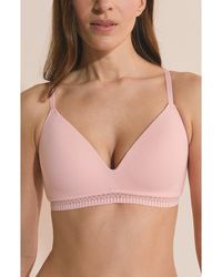 Etam - Happily Wireless Stretch Cotton Triangle Bra - Lyst