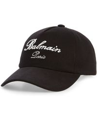 Balmain - Signature Embroidered Cotton Baseball Cap - Lyst