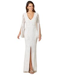 LARA New York - Fallon Long Sleeve Beaded Wedding Gown - Lyst