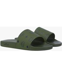 MCM - Monogram Print Rubber Slides - Lyst