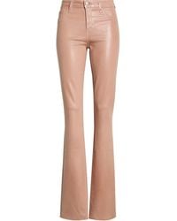 L'Agence - Ruth High Waist Raw Hem Ankle Coated Flare Jeans - Lyst