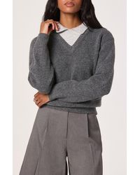 Astr - Contrast Collar Sweater - Lyst